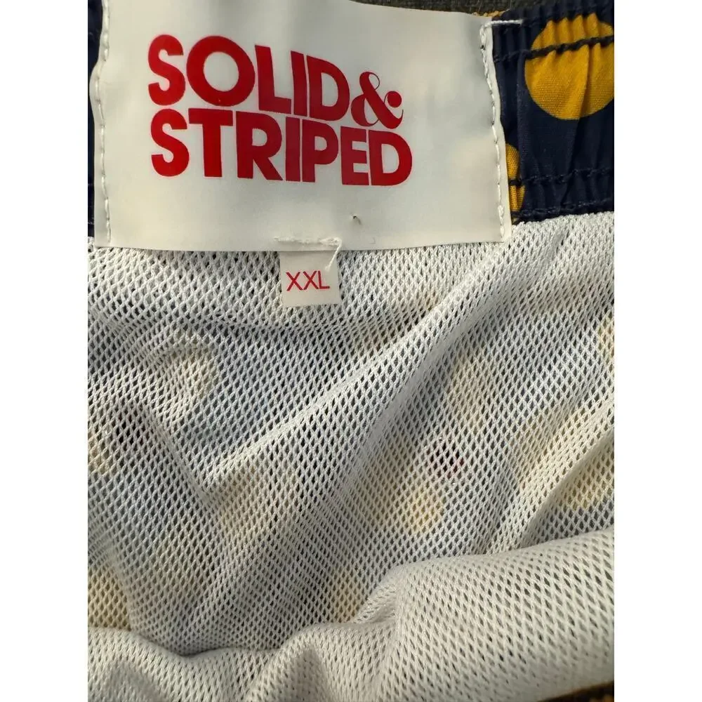 Solid & Striped Navy Orange Ombre Polka Dot The Classic Swim Trunks Size XXL